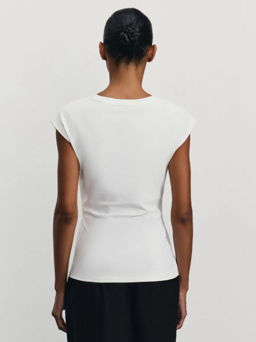 Футболка из хлопка с запахом / Zarina  фото 4