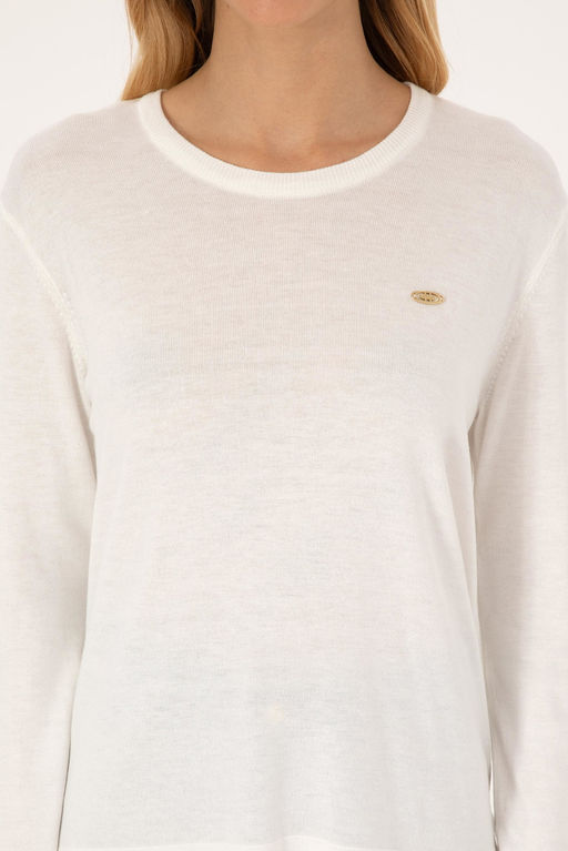 Kad_n Ekru Bisiklet Yaka Basic Kazak - U.s. polo assn фото 6