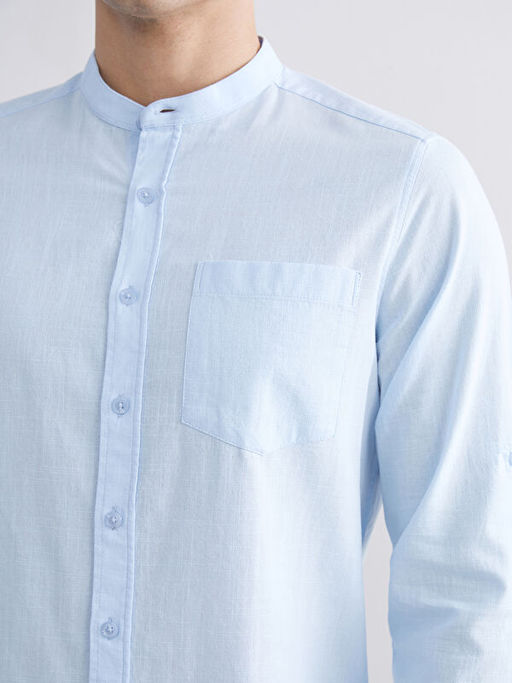 Regular Fit Hakim Yaka Uzun Kollu Poplin Erkek G?mlek