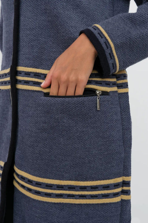 ЗЛАТА Кардиган В 1617/джинсовый микс