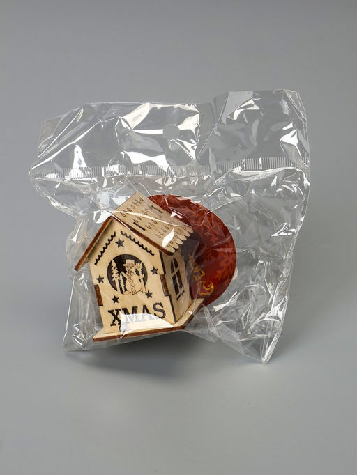 Ёлочная игрушка Домик со снеговиком, 6х4.5х4.5 см, от батареек, свечение тёплое белое - Luazon lighting фото 6