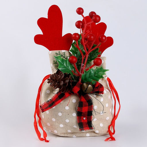 Мешок для подарков с рогами, 22х12 см, виды МИКС - Simaland фото 3