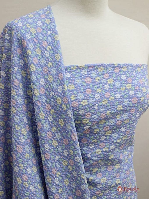 Импорт.хлопок Жатка Полина цв.голубой, ш.1.36м, хлопок-100%, 90гр/м.кв - Купава фото 2