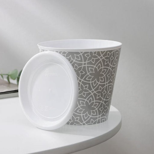 Цена за 2 шт. Горшок для цветов Доляна «Кракле», 800 мл, цвет серый