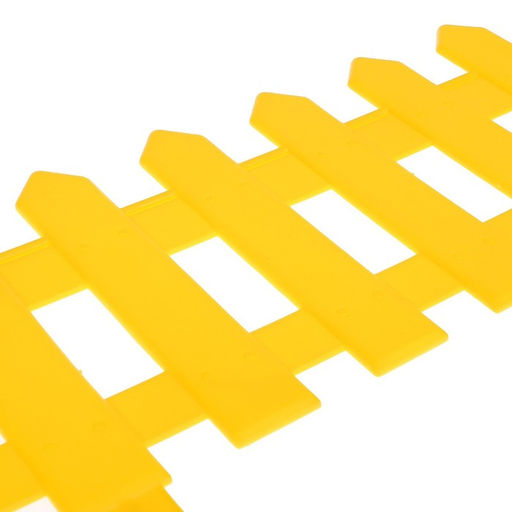 Ограждение декоративное, 30×196 см, 4 секции, пластик, жёлтое, «Палисадник»