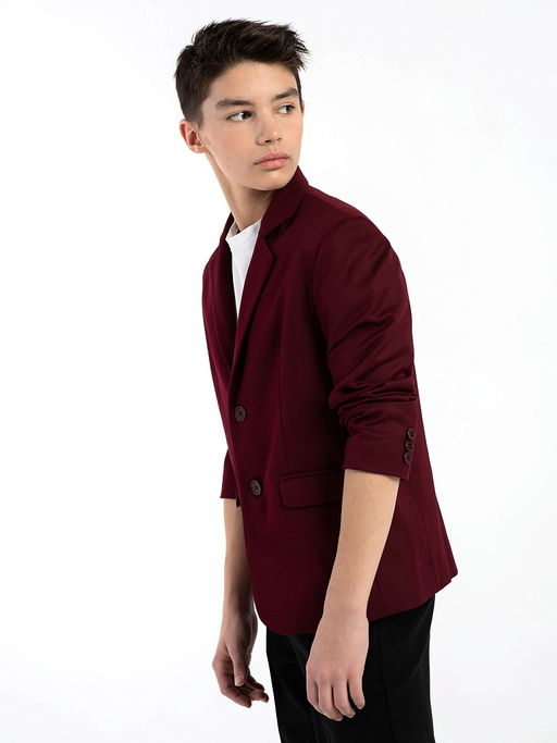 Бордовый школьный пиджак для мальчика Инфанта, модель 0513/6