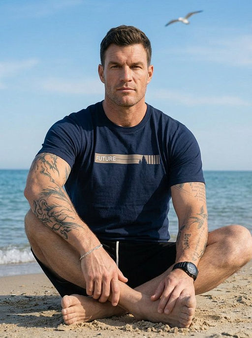 Футболка с принтом М126042Пв Синий - Елена фото 2