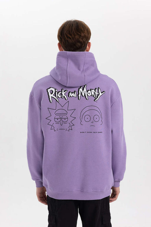 Толстовка свободного кроя с капюшоном Rick and Morty - Defacto фото 7