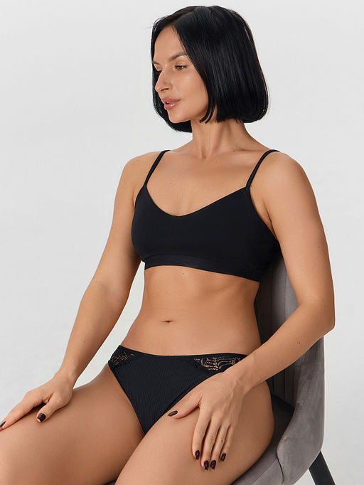 Цена за 2 штуки! Трусы бразилиана женские черные - Mark formelle фото 7