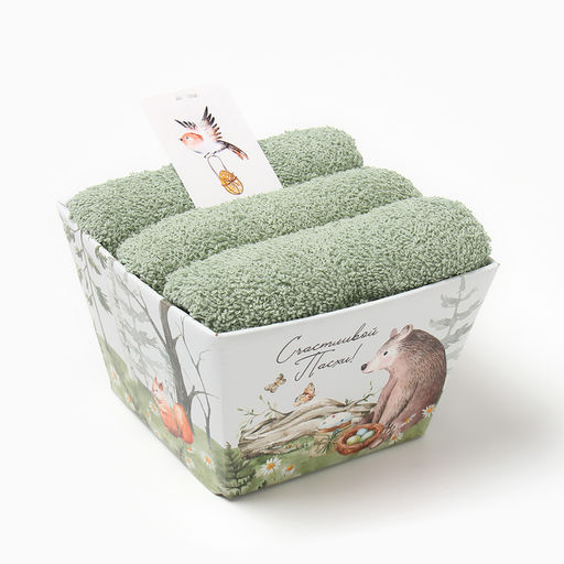 Набор полотенец Этель Счастливой пасхи 35х50 см - 3 шт, 100% хл, махра 340 г/м2  фото 6