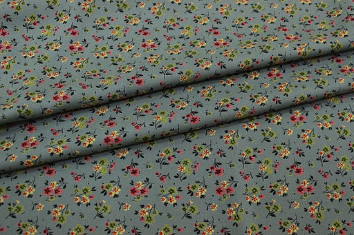 Штапель Премиум Воздушные букетики цв.т.голубая ель, ш.1.45м, вискоза-100%, 120гр/м.кв - Купава фото 10