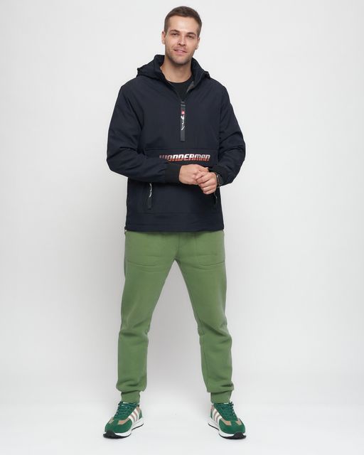 Куртка-анорак спортивная мужская темно-синего цвета 88620TS - Wonderrman фото 4