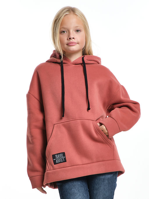 Худи one size с начесом UD 8018 терракот - Mini maxi фото 6