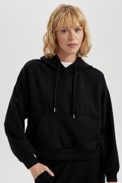DeFactoFit Kapusonlu Skuba Dalg?c Sporcu Sweatshirt