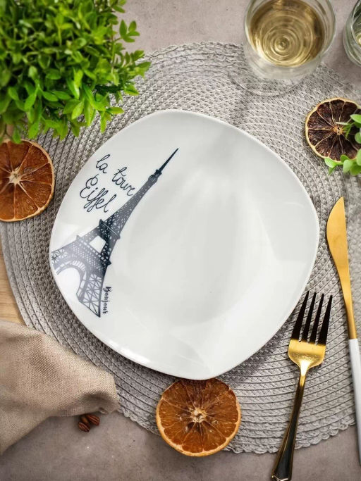 Тарелка десертная Париж квадрат керамика 20см 17-083 (307935) /DАNIKS/