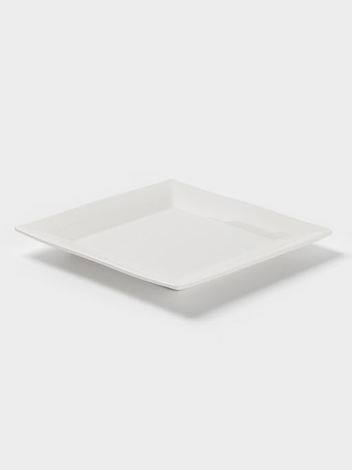 Тарелка квадратная Доляна White Labe, 20×2 см, фарфор, белая