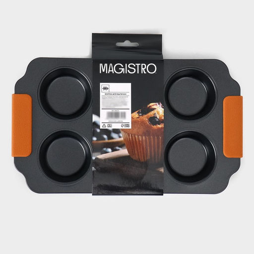 Форма для выпечки Magistro French Bakery. Круг, 30.5?18?3 см, 6 ячеек, антипригарное покрытие  фото 8