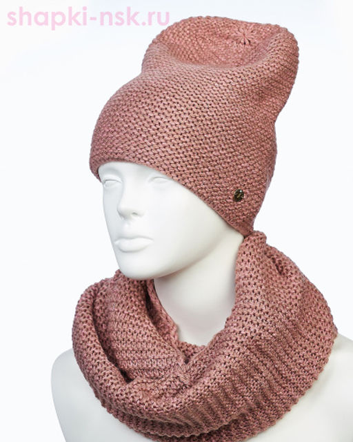 55335-1 Комплект женский (колпак+снуд) (56-58) - Static фото 11