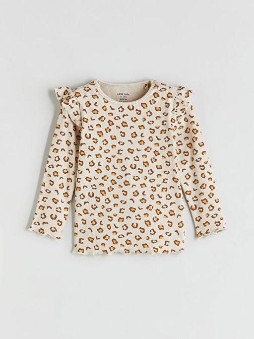 Bisiklet Yaka Bask?l? K?z Bebek Pijama Tak?m?