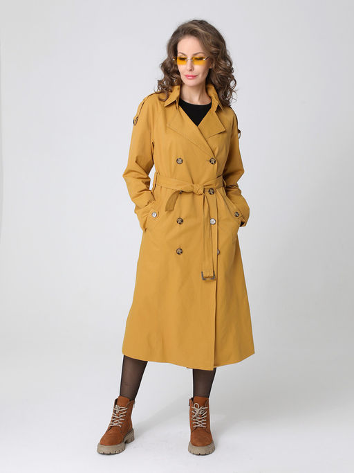 24136 Плащ горчичный - Dizzyway фото 2