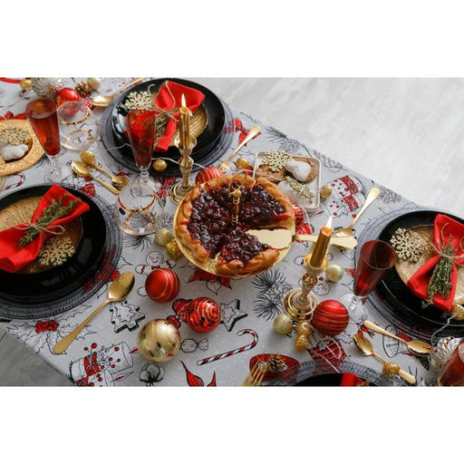Скатерть новогодняя «Доляна» Новогоднее настроение 180×149± 3см, 100% хлопок, 164 г/м²