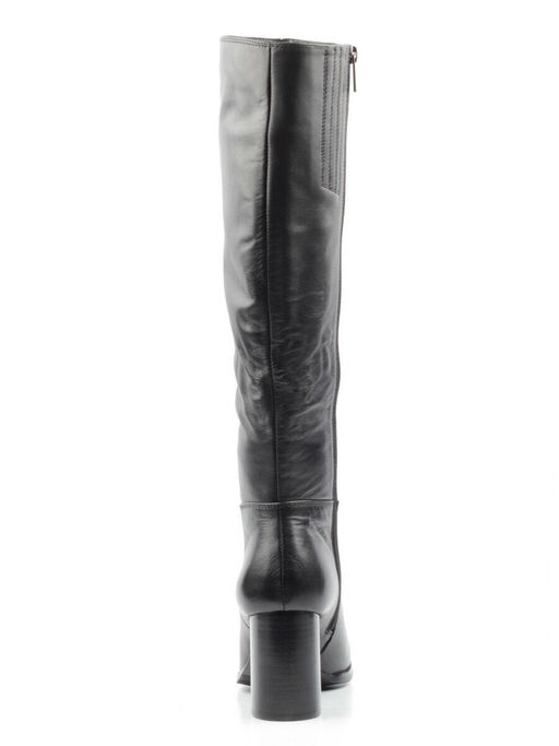 02-K83-D1 BLACK Сапоги зимние женские (натуральная кожа, натуральный мех (еврозима))
