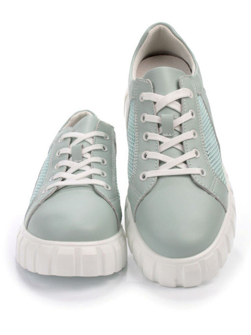 03-PDA93-3 GREEN Полуботинки спортивные женские (натуральная кожа, сетка) - No name фото 13