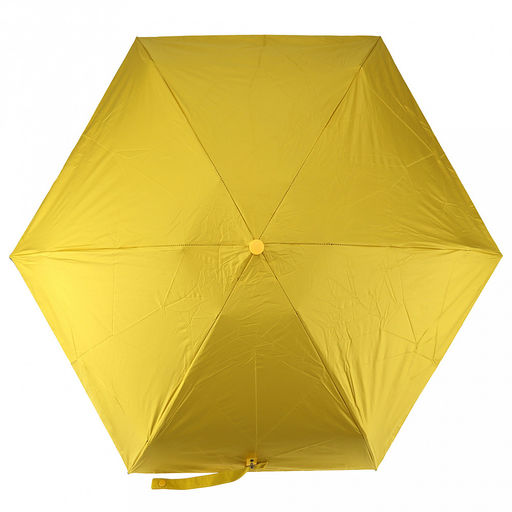 Зонт-мини механический Палитра UPF50+ ткань эпонж (полиэстер) + черное УФ-покрытие, 6 лучей, д/купола 90см, 5 сложений, 18см в сложенном виде, механизм против ветра, ручка с покрытием soft-touch, цвет желтый, 218гр (Китай) - Домашняя Мода фото 4