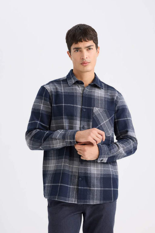 Фланелевая рубашка Lumberjack с длинными рукавами стандартного кроя в клетку - Defacto фото 3