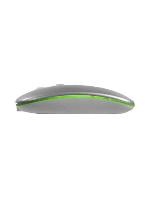 Мышь MB-2.4 беспроводная, оптическая, подсветка, 800-1600 dpi, USB, Bluetooth, серебристая