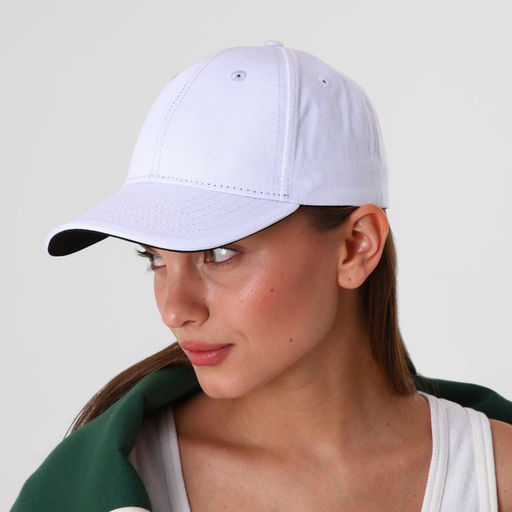 Кепка однотонная, белая, хлопок