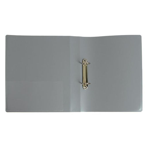 Папка на 2 кольцах А4 Calligrata, 40мм, 700мкм, карман на торце, серая  фото 2