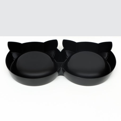 Миска двойная Кошка 27 х 14 х 13,5 см, черная - Пижон фото 4