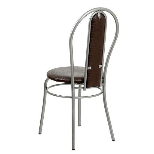 Стул для кухни «Клик Мебель. Элегия Мягкий», искусственная кожа, цвет серебристый металлик/шоколадная рептилия