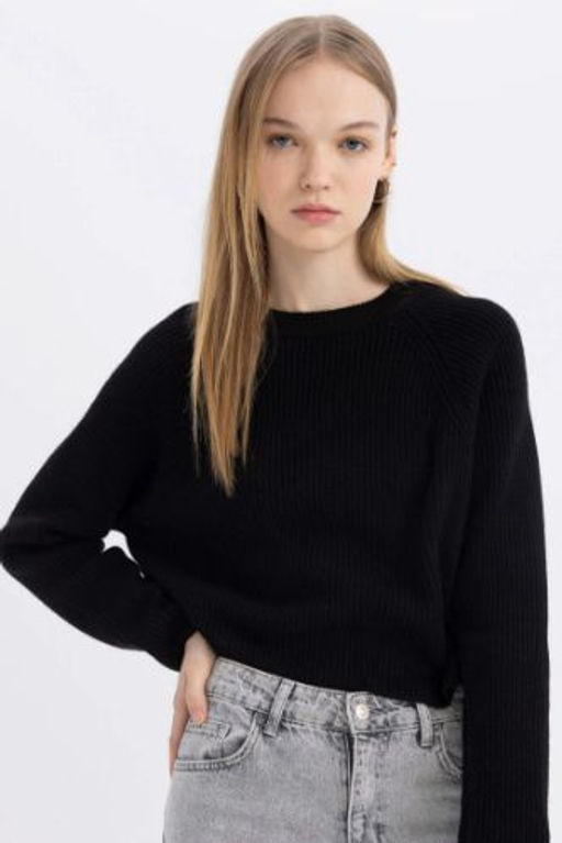 Coool Regular Fit Bisiklet Yaka Basic Duz Triko Kazak