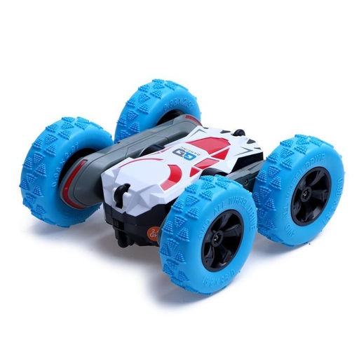 Машина-перевёртыш радиоуправляемая Трюкач, работает от аккумулятора, цвет синий - Simaland фото 4