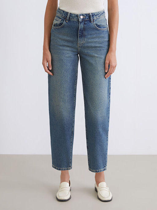 Barrel Fit Kad?n Jean Pantolon