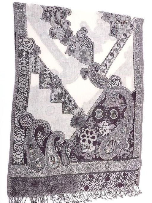 Палантин с вышивкой (шерсть вареная) в ассортименте №Тк903/18