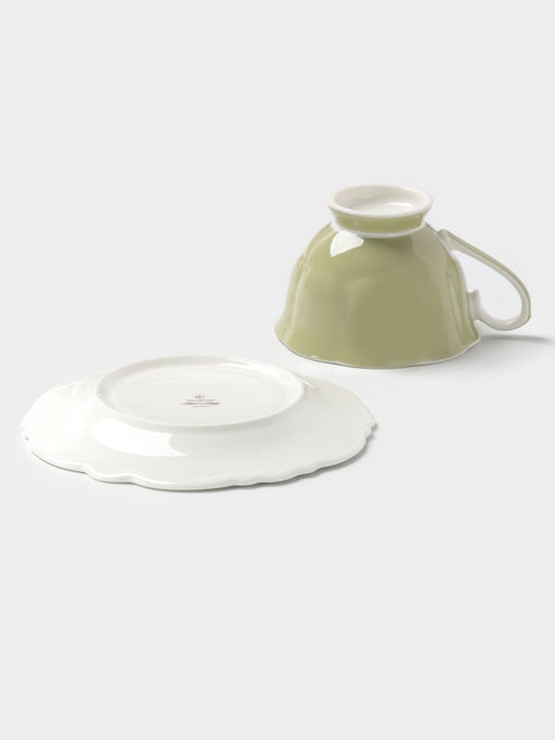 Чайная пара WY Spring flowers, фарфор, 220 мл, зелёная