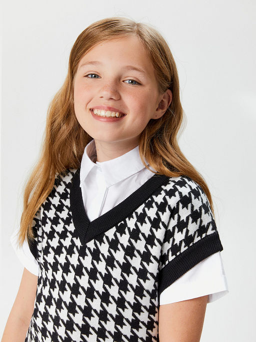 ACOOLA / Жилет детский для девочек Jimmy черно-белый фото 6