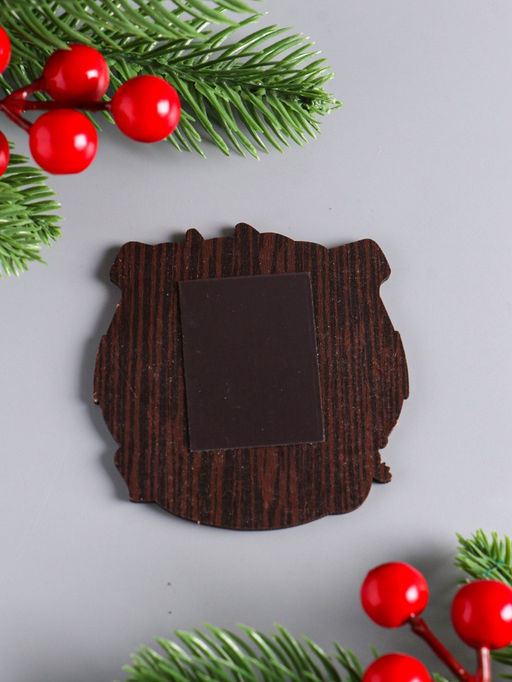 Цена за 3 шт. Магнит на холодильник «Новогодняя подкова с конём. На счастье», 7×7 см