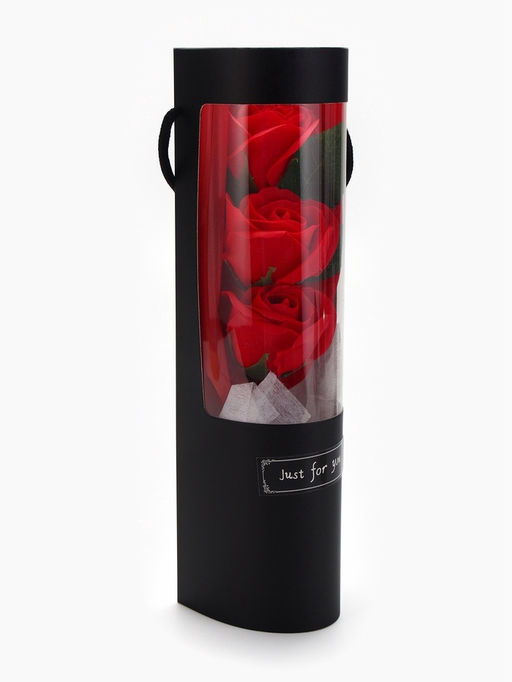 Букет из трех мыльных красных роз в колбе. - SB BEAUTY фото 2