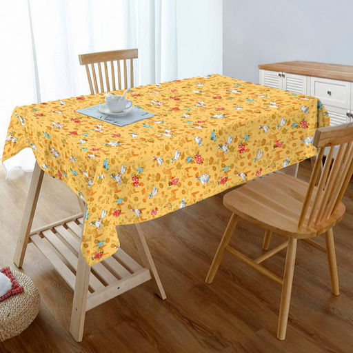 Скатерть 240х145см "Гуси", длина стола до 200см, на 10-12 персон, рогожка 186г/м2, хлопок 100%, упаковка классическая 28х41см, "Домашняя мода" (Россия)