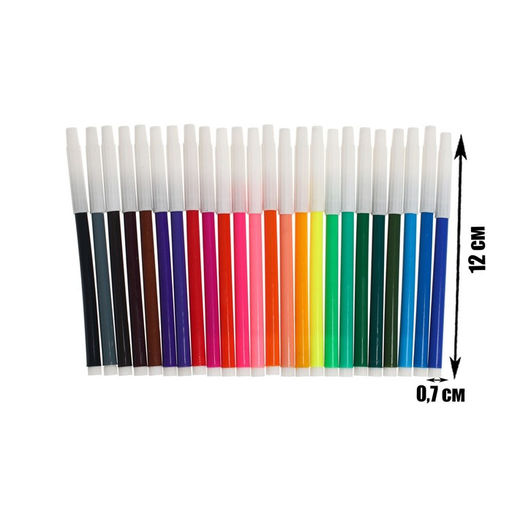 Фломастеры 24 цвета, невентилируемый колпачок