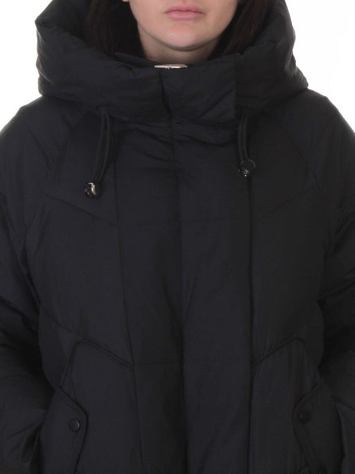 A621 BLACK Пальто зимнее женское (200 гр. холлофайбер)