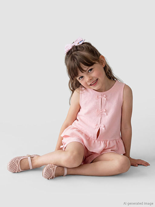 Fiyonklu K?z ?ocuk Bluz ve ?ort