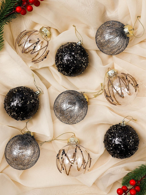 Ёлочные игрушки Шаннен, шары новогодние, d=8 см, 9 шт. созвездие - Зимнее волшебство фото 8