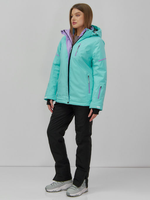 Горнолыжная куртка женская зимняя бирюзового цвета 01_1Br - Chunmai фото 11