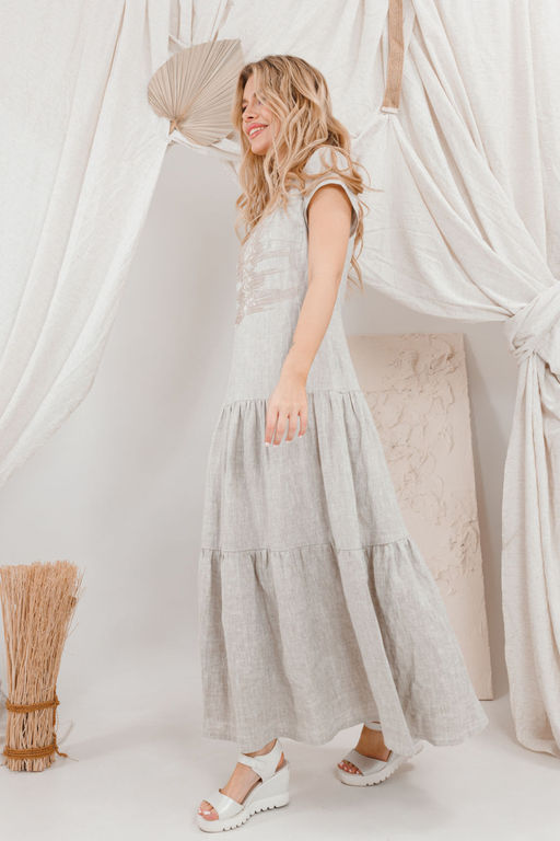 Платье AMORI 9665 натуральный лен  фото 3