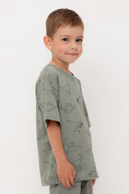 КР 302462-1/зеленый чай,динозавры к554 фуфайка (футболка) для мал - Crockid фото 4